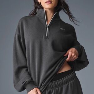 Alo Yoga Accolade 1/4 Zip Pullover Anthracite M